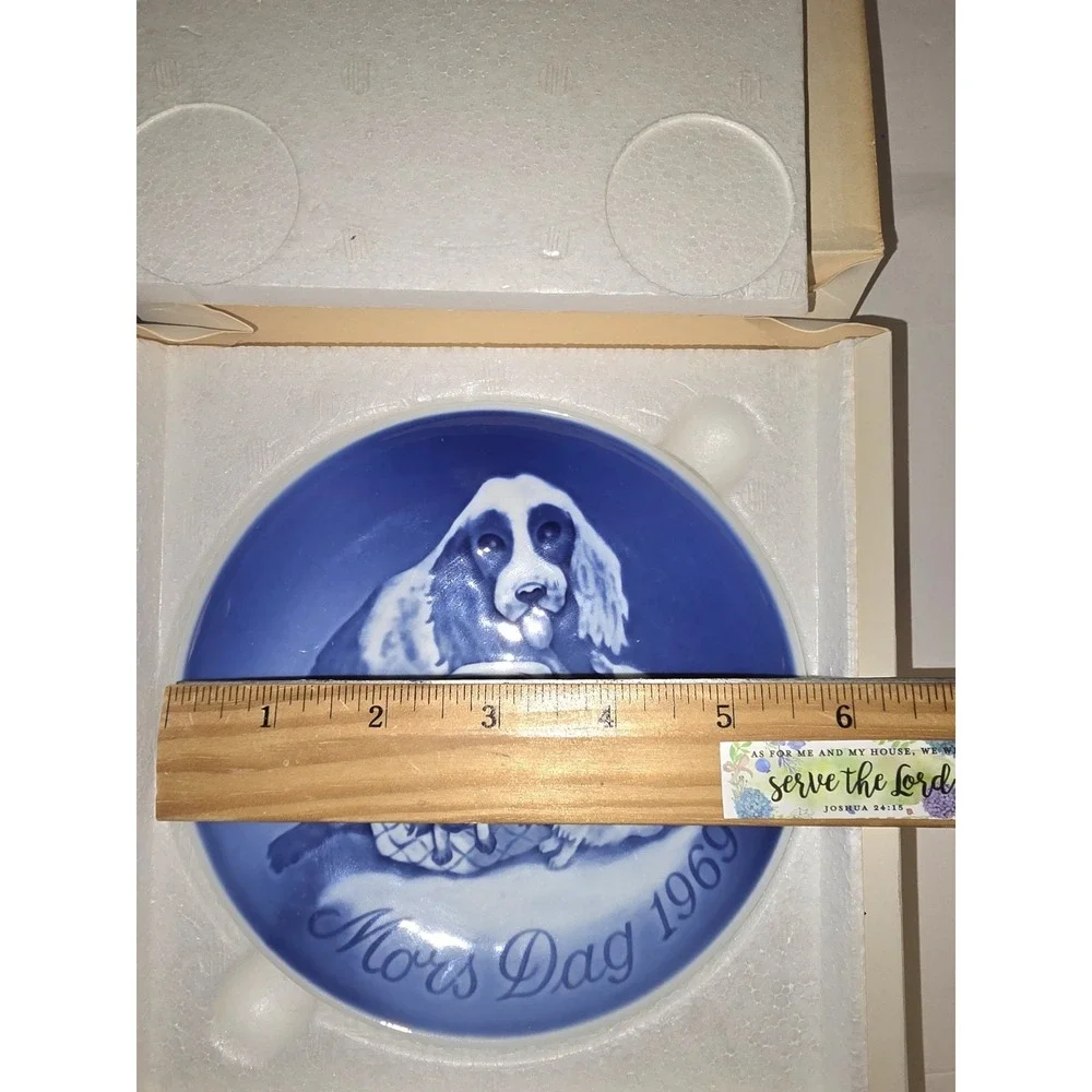 1969 Bing & Grondahl B&G Mors Dag Mother's Day Plate Dog‎ Puppies Denmark
